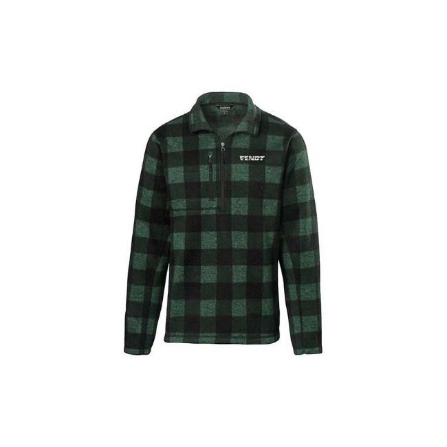 FENDT PLAID 1/4 ZIP SWEATER-KNIT FLEECE