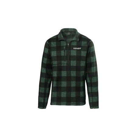 Image of FENDT PLAID 1/4 ZIP SWEATER-KNIT FLEECE